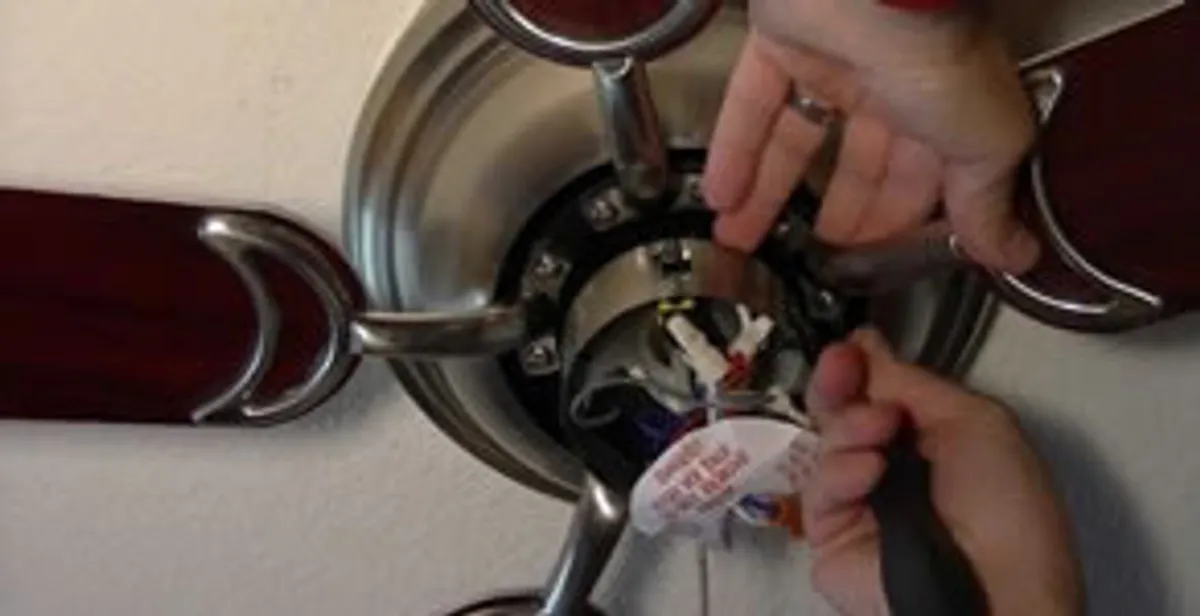 Ceiling fan installation with electrical wiring and mounting by professional electrician in St Paul, MN