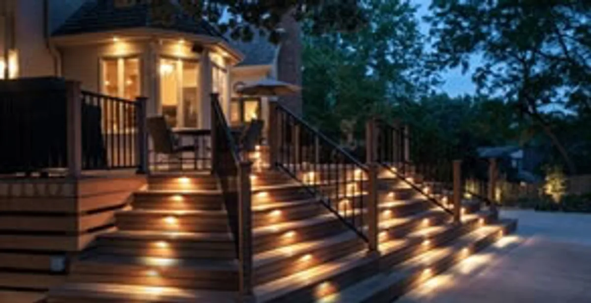Residential electrician installing outdoor lighting for home safety in St Paul, MN